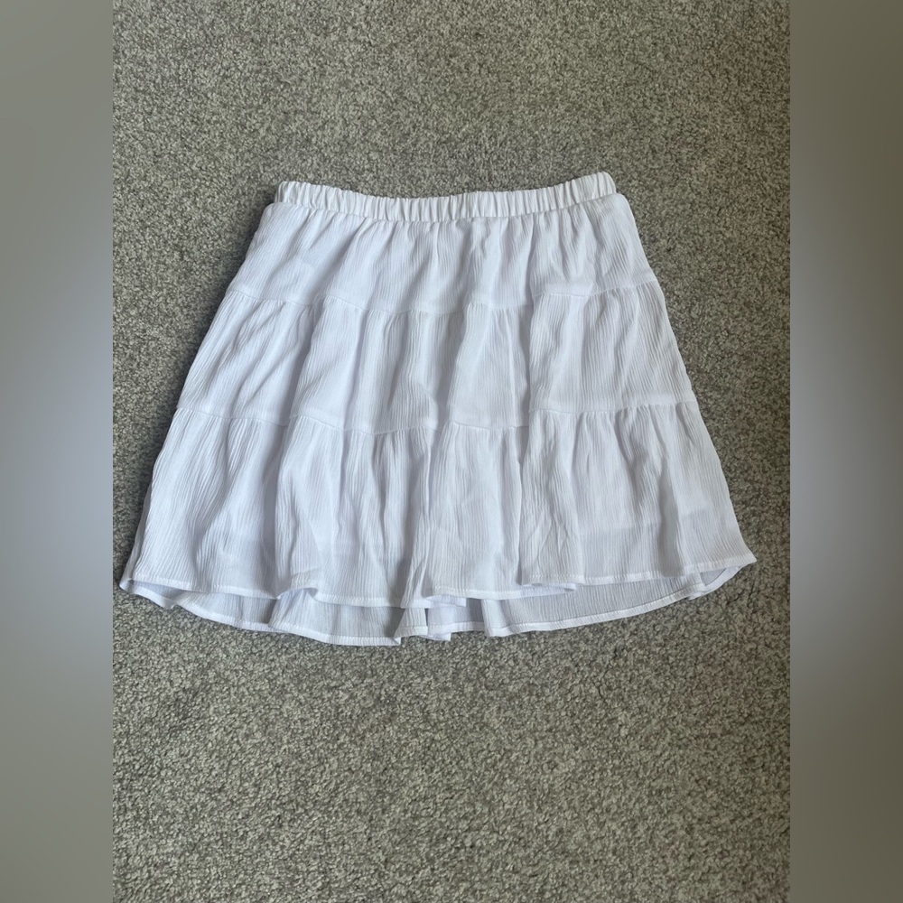 No Boundaries White Skater Mini Skirt